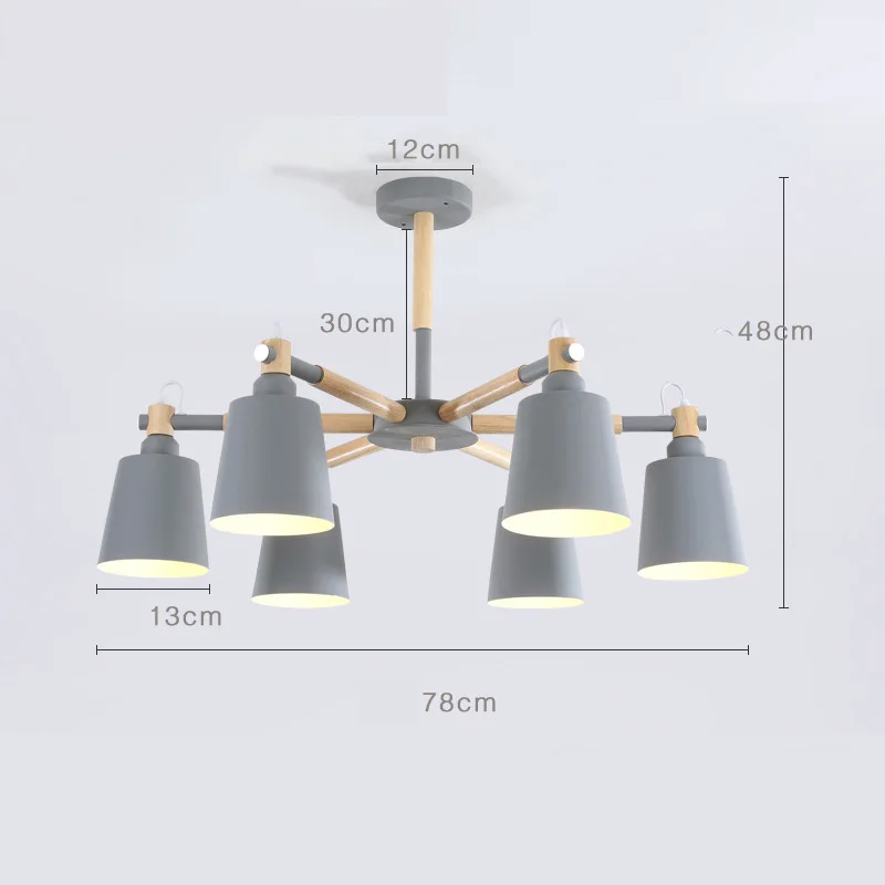 Люстра в скандинавском стиле, подвесной потолочный светильник, современная люстра E27, лампа, Подвесная лампа для гостиной, столовой, спальни, домашний декор - Цвет абажура: 12