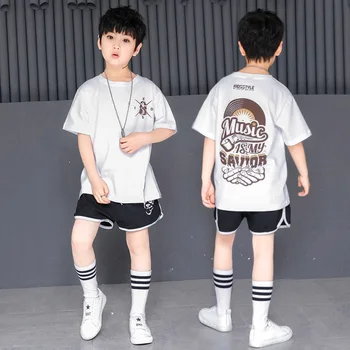 

2020 New Summer Children's clothing set Hip Hop harem Suit Girls Jazz Dance Performance kids Fashion costume pants & T-shirts