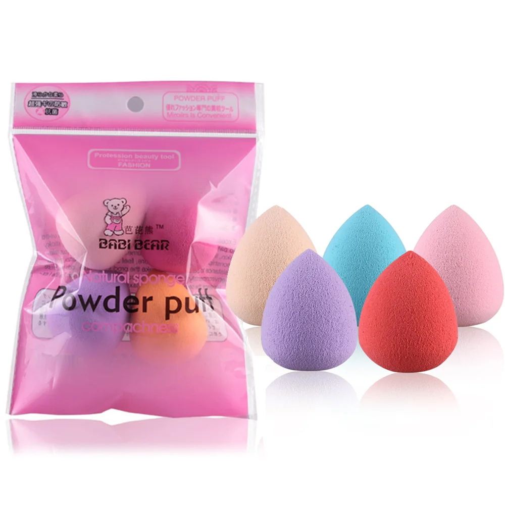 5PCS Pro Makeup Blender Foundation Puff Multi Shape Sponges Water