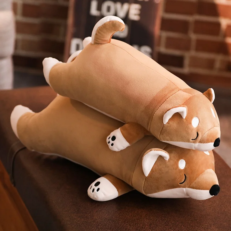 Kawaii Мультфильм Лежащая плюшевая мягкая собака большие игрушки Шиба ину собака кукла милые животные Детский подарок на день рождения корги плюшевая подушка