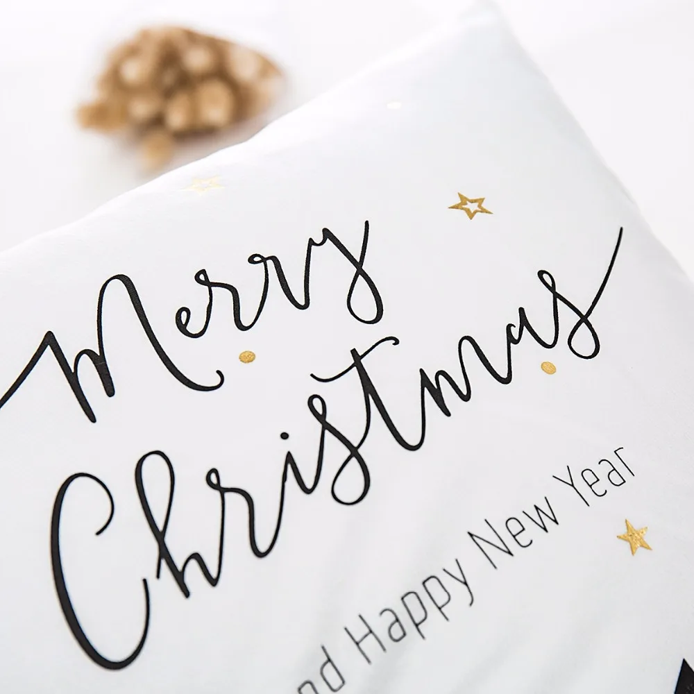 FENGRISE 45x45cm Cotton Linen Merry Christmas Cover Cushion Christmas Decorations for Home Happy New Year Decor 2019 Xmas Gifts in Pendant & Drop Ornaments