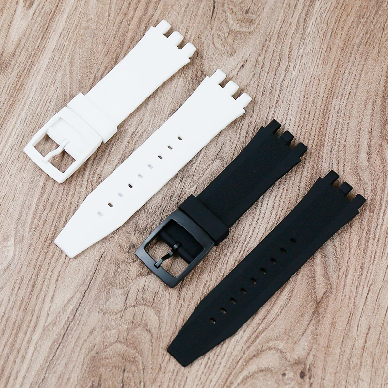

Men's watch accessories for Swatch VGK403 SVGK406SVGK409 402 pin buckle silicone strap waterproof bracelet female strap