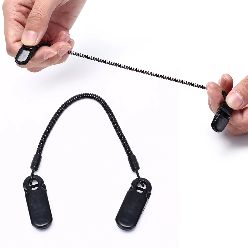 Fishing Cap Eyewear Retainer Hat Leash Windy Clip Holder Black Nylon