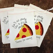 Пользовательские Дети пиццы день рождения, детский душ treart goodie любимые пакеты Крещение Свадьба похмелья выживания комплект вечерние мешки для конфет