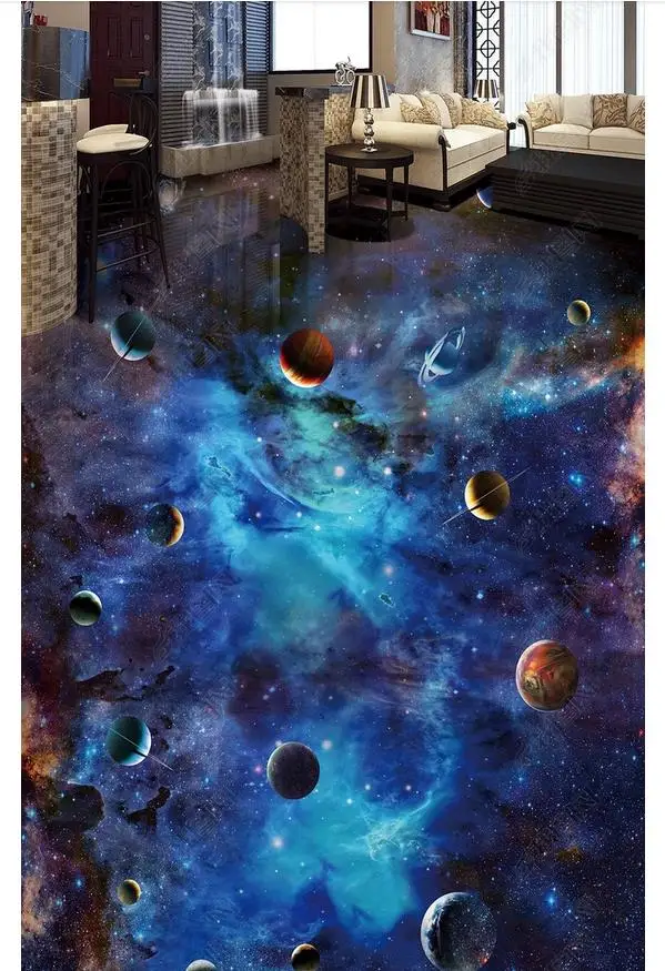 

custom photo wallpaper 3d flooring Waterproof self-adhesion murals Starry Sky Space 3D Flooring Painting wall Stickers wallpaper