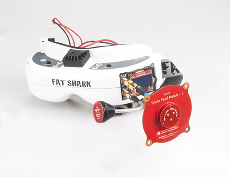 RJX 5,8 GHz 9.4dBi Тройная подача патч антенна с 50ohm Терминатор для Fatshark FPV очки красный