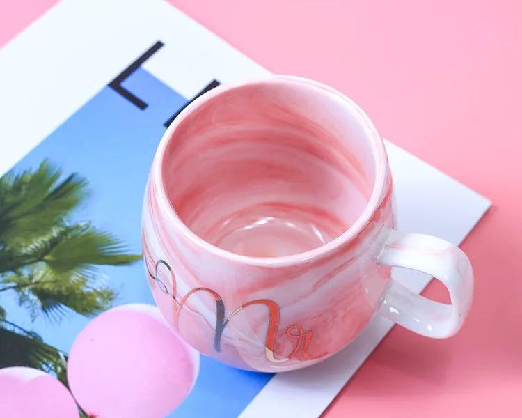 Новая горячая креативная кофейная чашка оригинальность кружка для влюбленных Ins мраморная зерно керамика стекло Фламинго одна чашка Студенческая чашка Марка