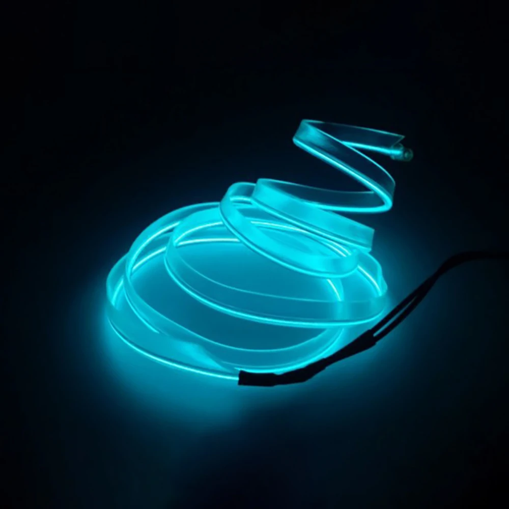 

ABEDOE 5 Meters Decorative Car Lights Interior Auto Ambient Light Flexible LED El Cold Light Neon Line Dashboard Car Door Light