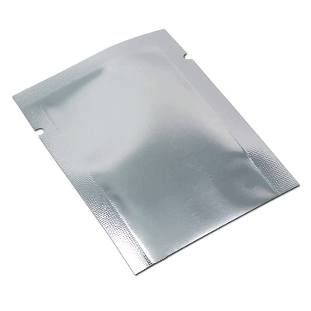 Us 9 0 7 10cm 200pcs Lot Open Top Silver Aluminium Foil Clear Packaging Bag Vacuum Pouches Heat Seal Food Storage Package Pack Bags In