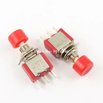 

50 Pcs Per Lot Momentary Red Push Button Switch 3 Pin SPDT
