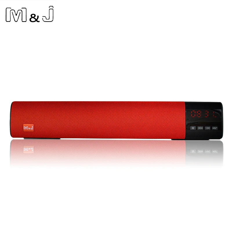 M & J мощный 10 Вт Bluetooth динамик Саундбар HIFI мини Altavoz Поддержка TF карта FM USB часы для