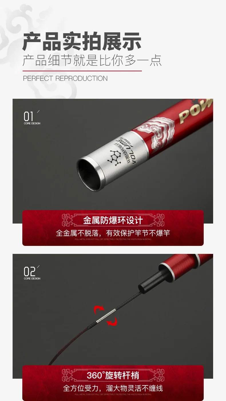 3.6-6.3m Telescopic Integrated 4 Positioning Fishing Rod Pond Stream Freshwater