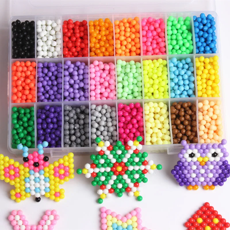 24 цвета шарики с распылителем воды 3D головоломка для детей Speelgoed Beads Pegboard Set