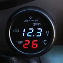 3 в 1 цифровой светодиодный Высокое качество Micro Auto Универсальный двойной USB Автомобильное Зарядное устройство 12 В 24 В USB термометр Напряжение батарея Зарядное устройство voltmet