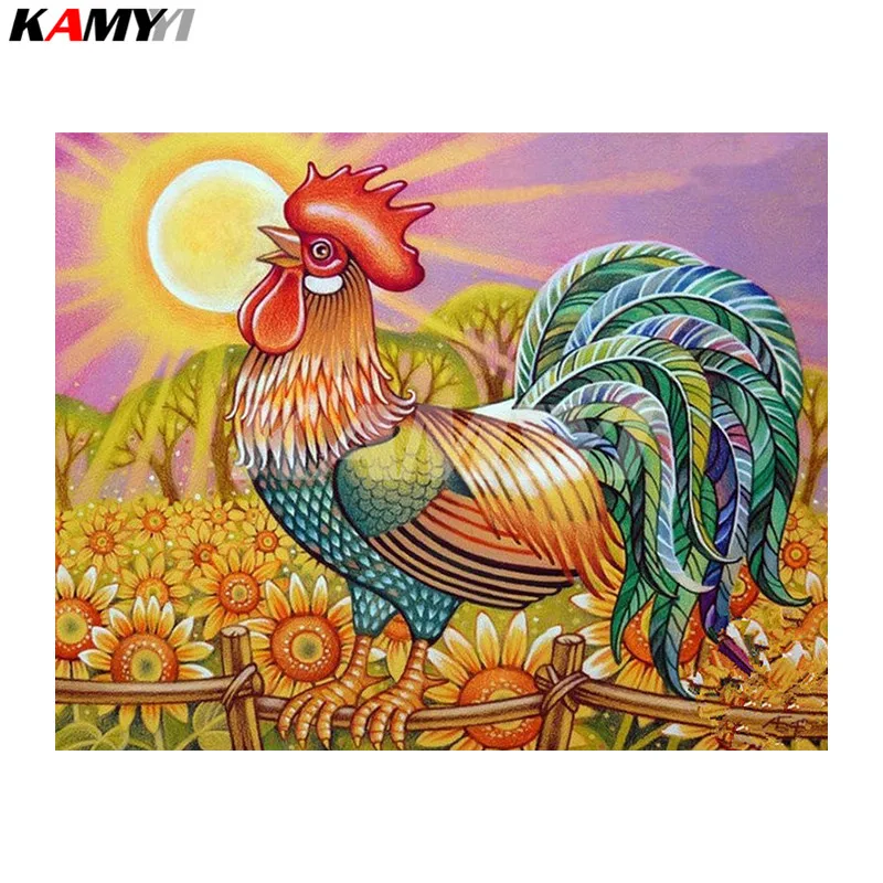 

5d DIY Diamond Painting crystal full rooster Cross Stitch 3d diamond Paintings Mosaic Kits Diamond Embroidery cock icon Pictu DD