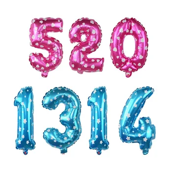 

16 Inch Foil Balloon Helium Blue Pink Number Balloons Wedding Decoration Baby Shower Birthday Party Souvenirs Favor Supplies