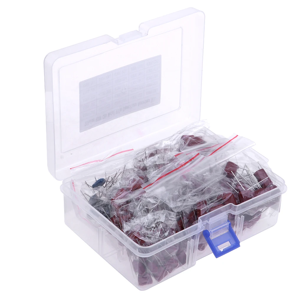 

200Pcs 25-Value Polyester Film Capacitor Assortment Kit - 0.001 uf ~ 2.2 uf / 630V