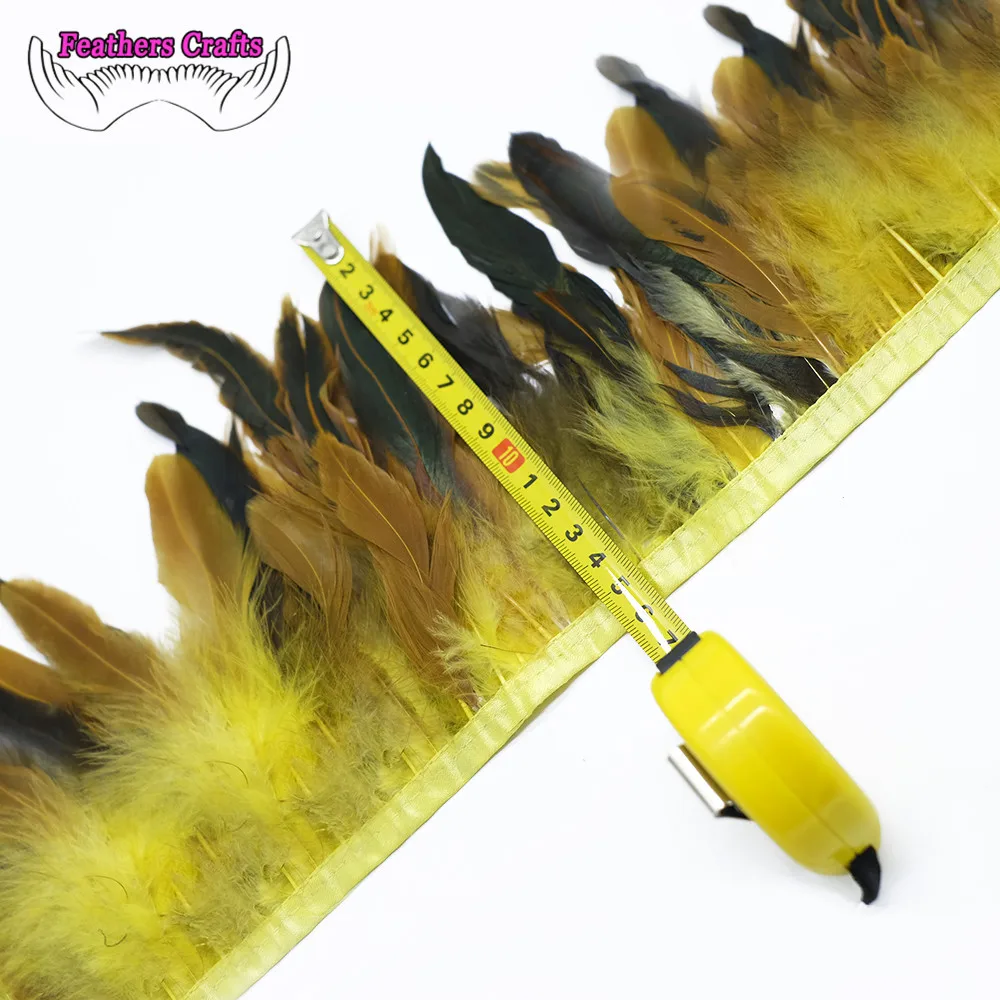 Description Picture 4 of itemWholesale 5-10m 10-18CM Natural Chicken Rooster Tail Feathers Trim Strip Wedding Party Clothing White Rooster Feather Ribbon