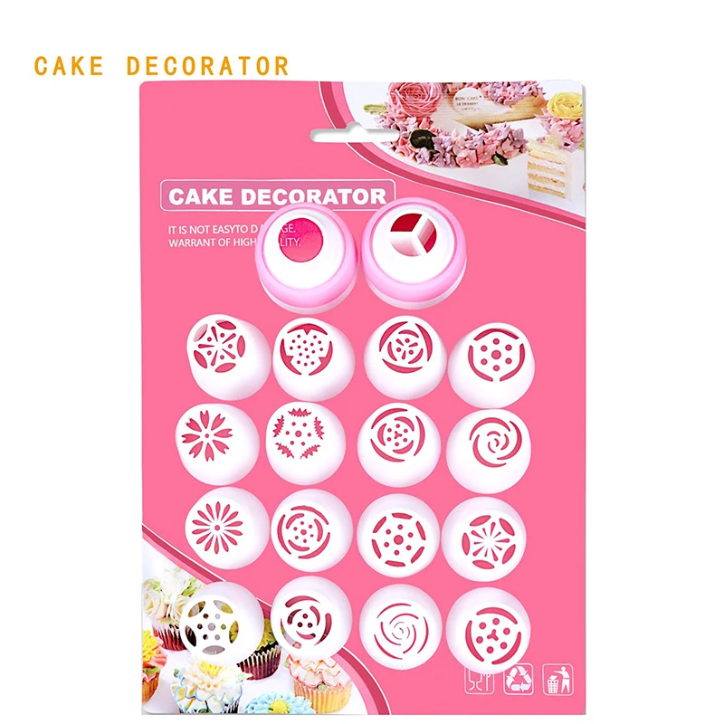 18PcsSet Easy Rose Icing Piping Russian Nozzles 16Pcs Nozzles+2Pcs Adaptor Converter Baking Decoration Cream Presser Pastry Tip5