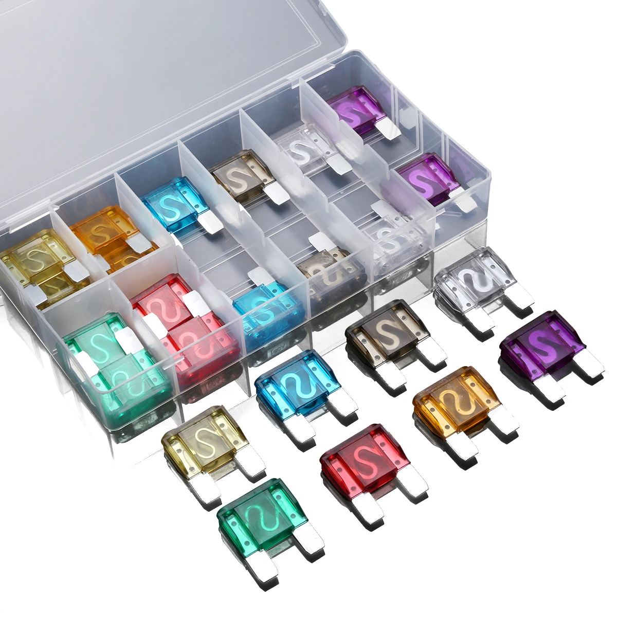 24pcs Big Maxi Blade Fuse Assortment Set 8 Kinds High Quality Car Truck RV Electrical Fuse Kit 20A 30A 40A 50A 60A 70A 80A 100A