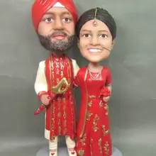 Персонализированная кукла-поплавок, Индийская пара, свадебный подарок, свадебное украшение, кукла из смолы на заказ