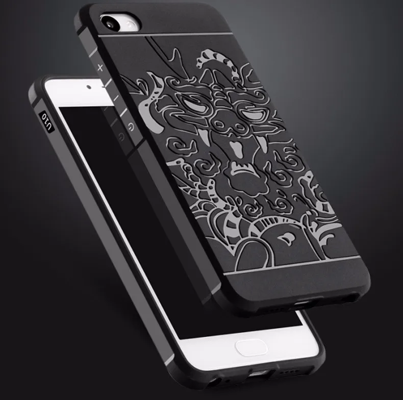 JIATEXIN Китайский Дракон Стиль Защитные Anti-Knock Case Обложка Для Meizu U10 5.0 дюймов Телефон