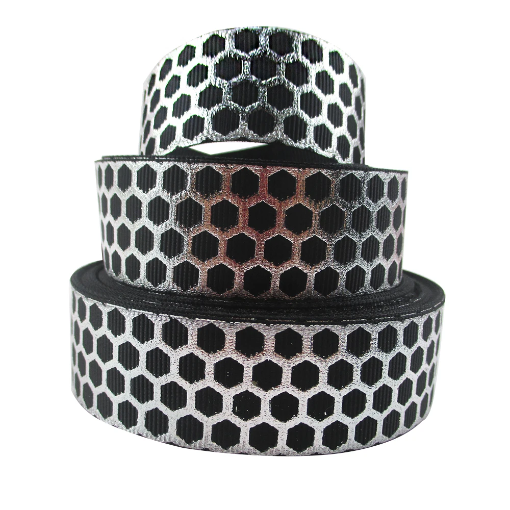 David accessories 1 ''25мм серебряные фольги в горошек резинка из полиэстера 50 ярдов, материалы для ручных поделок, 50Yc2693