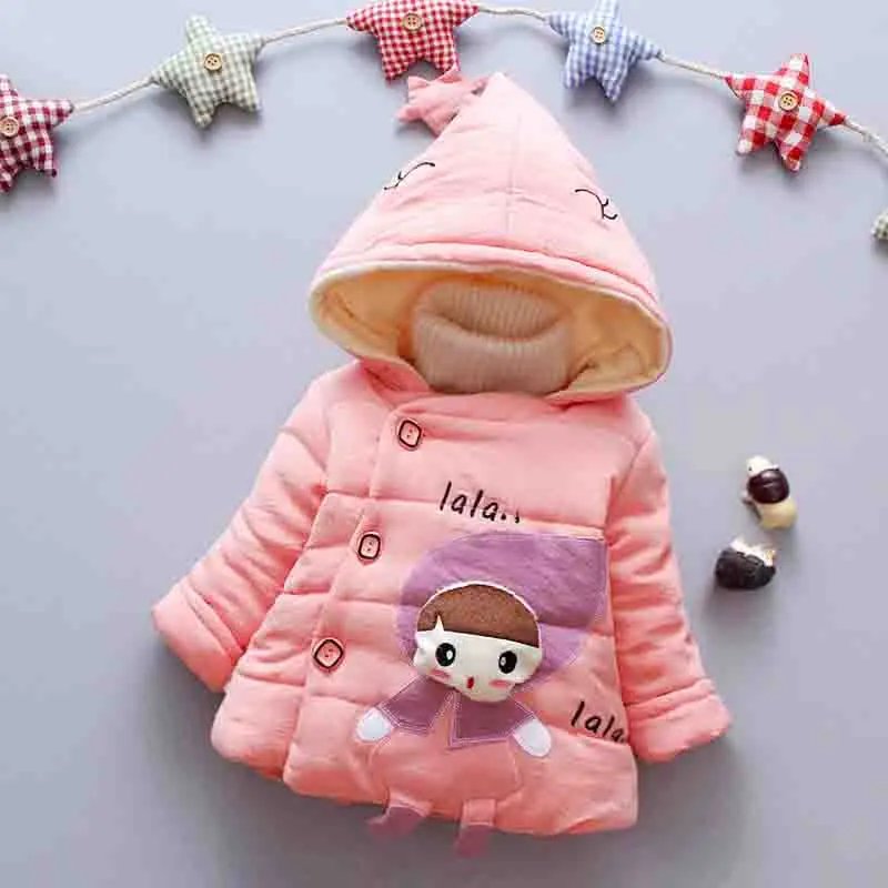 

BibiCola Newborn Girls Winter Hooded Outerwear Fashion Winter Toddler Baby Girls Long Sleeve Outdoor Button Hooded Coat