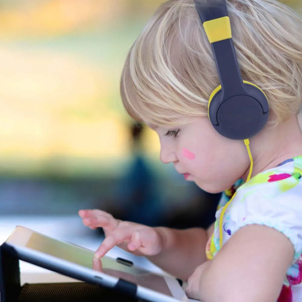 JINSERTA Portable Kids Headphones Safely Children Over Ear Headset Birthday Gifts with Adjustable Headband for Tablet Smartphone