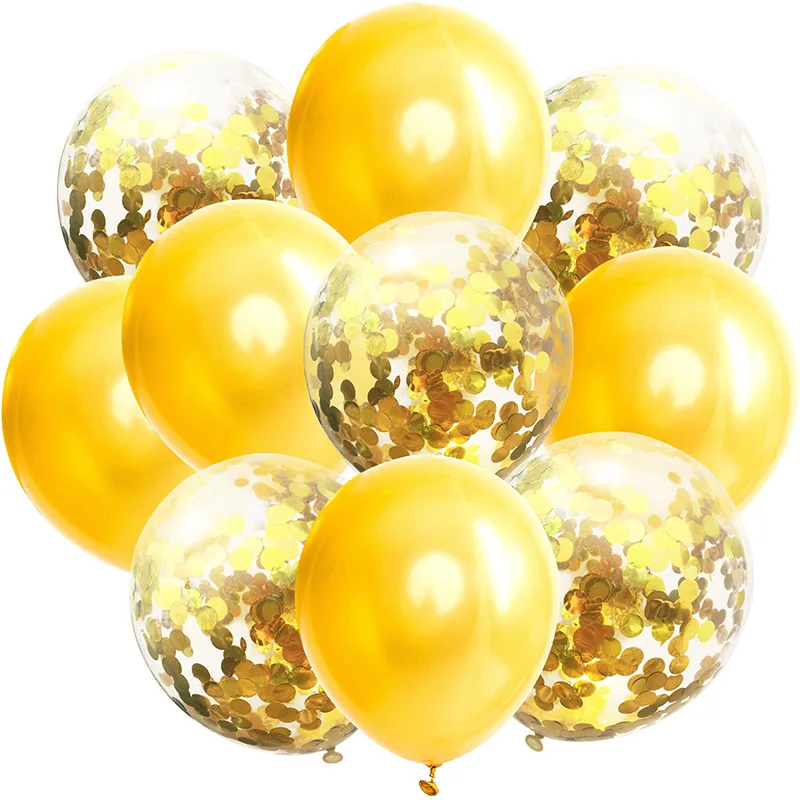 10 шт./лот, смешанные воздушные шары с конфетти цвета розовое золото, украшение для дня рождения, для детей, взрослых, металлический шар, Гелиевый шар, свадебные, вечерние, Декор - Цвет: 05