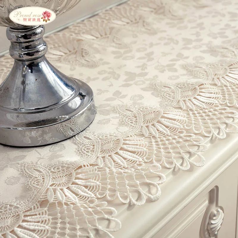

Proud Rose Beige Table Cloth Lace Table Runner Table Flag Bed Runner Jacquard Weave Table Runner Pastoral TV Cabinet Cover Cloth