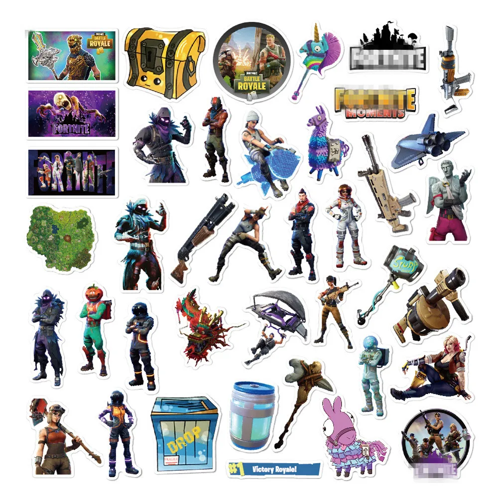 

40 pcs/pack Fortnight Stickers Fortnited Battle Royale Graffiti Stickers For Moto car suitcase laptop Skateboard Sticker