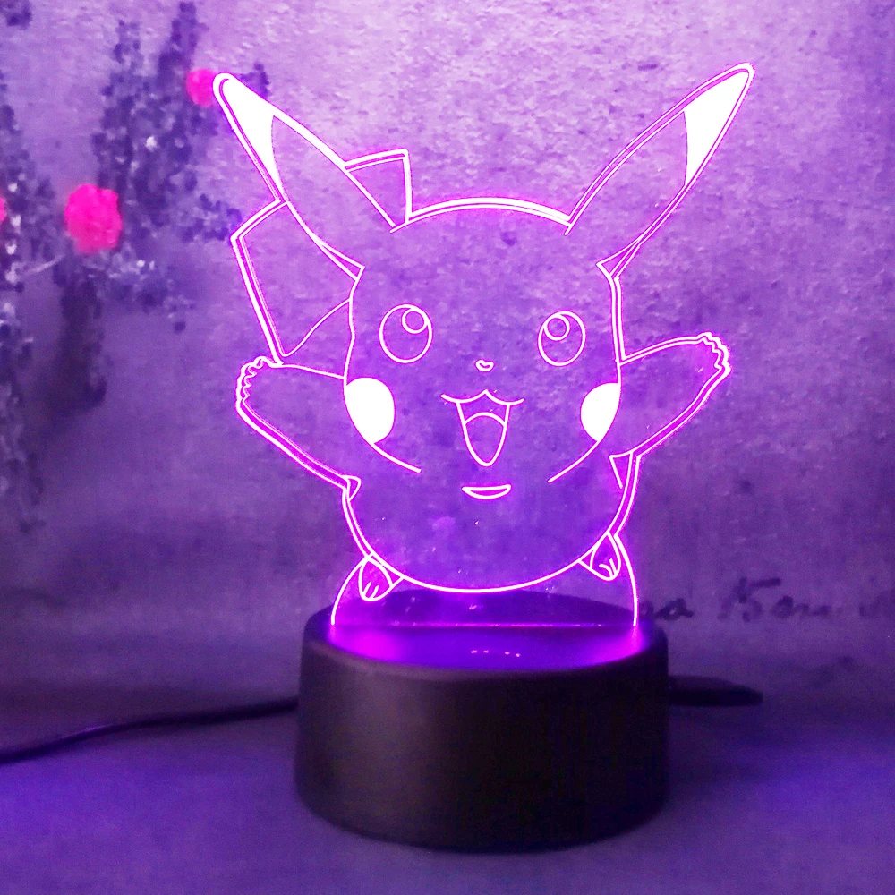 Бесплатная доставка 3D Pokemons Go игра для украшения дома животное Рождество Пикачу LED