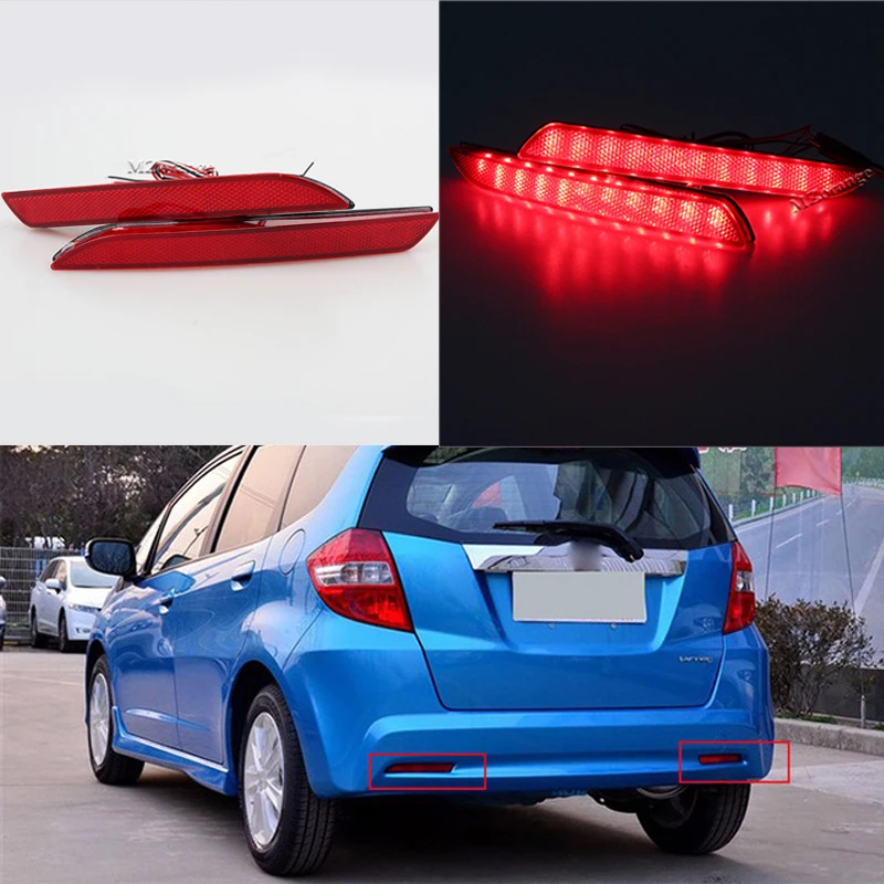 

MZORANGE 2pcs For Honda Fit 2010-2014/STEPWGN RG Red Rear Bumper Reflector Lamp Car LED Parking Warning Tail Burner Lights Lamp