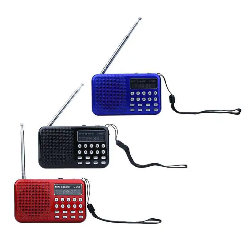USB 2 0 Rechargeable Dual Band Digital LED Display TF Card FM Radio Built in Mic