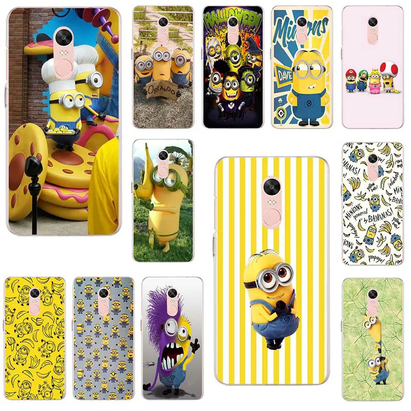 

Cute Cartoon Yellow Minions Phone Case for Xiaomi Mi Redmi Note 2 3 3S 4 4X 4A 5 5S 6 8 A1 Pro Plus Shell Soft Silicone TPU