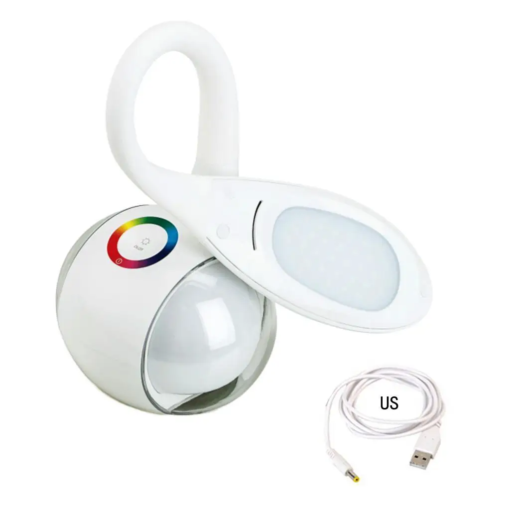 настольная лампа с часами и термометром светодиодная. светильник настольный гибкий. светильник компьютерный настольный. Usb-лампа led lamp 14 белая. лампа с защитой для глаз.