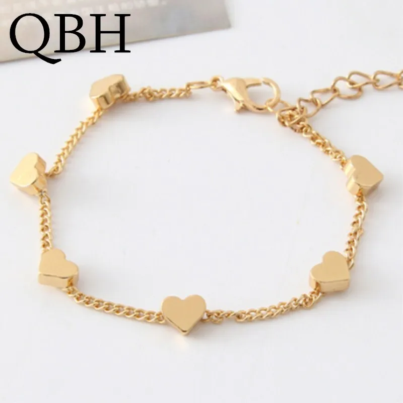 

L151 Hot Fashion Dainty Infinity Charm Chain Minimalist Heart Bracelets New Men and Women Bangle Jewelry Punk mujer pulseras