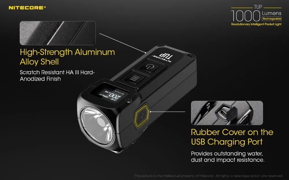 NITECORE TUP революционный Интеллектуальный Карманный светильник EDC компактный и светильник с весом CREE XP-L HD V6 макс. 1000 лм дальность луча 180 м