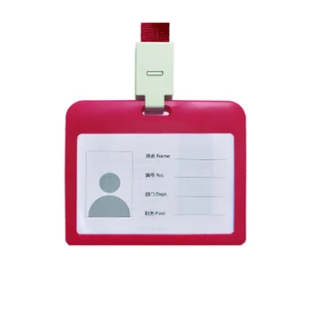 

1PC Exhibition ID Card Holder Name Tag Staff Business Badge With Lanyard