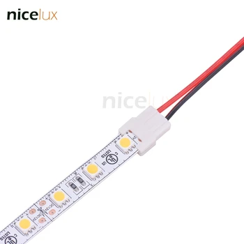 

5pcs 2pin 10mm slim connector single color with notch strip to AWG20 wire for 2pin 10mm 5050 led strip connector 2pin Conductor