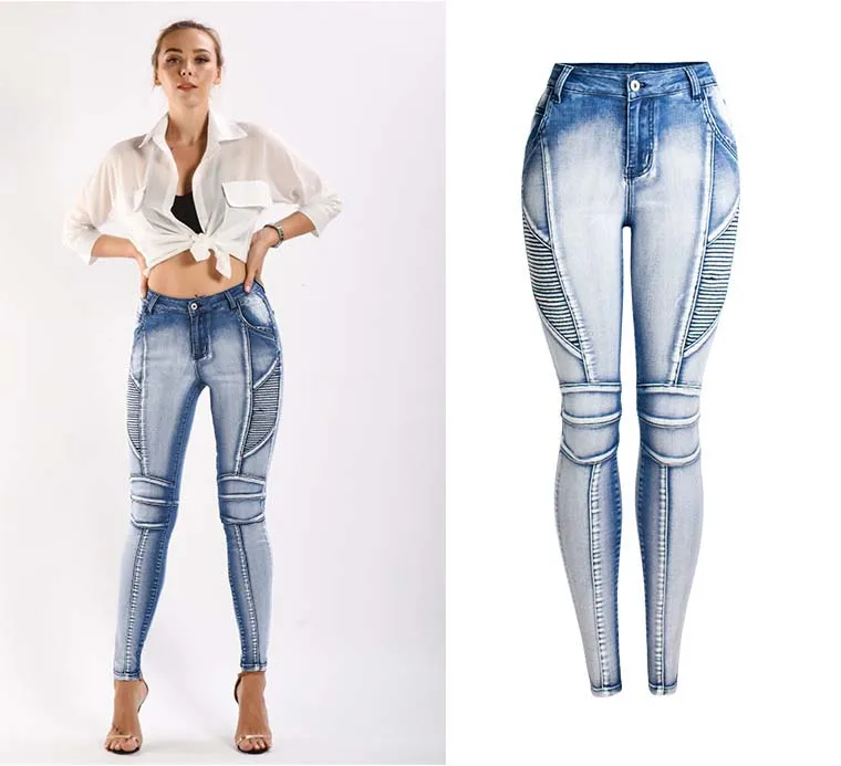 2019 весна и осень Для женщин широкие брюки джинсовые брюки женские Высокая Талия Свободные Узкие прямые брюки Полная длина модные штаны D28