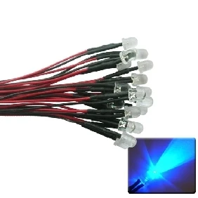 50pcs 10mm Blue 12v LED Lamp Light Pre Wired 12V DC Wired Blue 10MM Led Bulb NEW