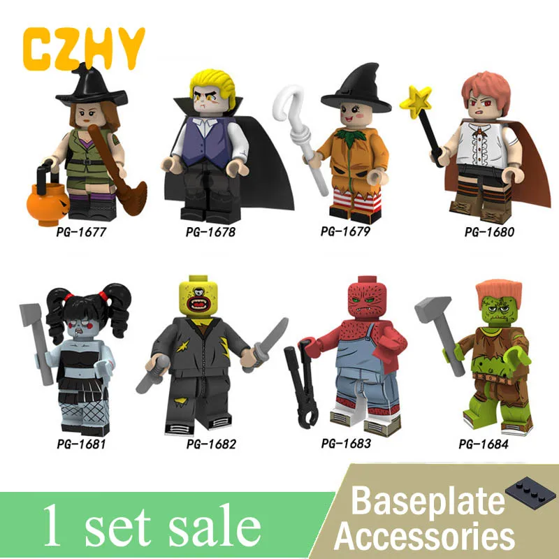 

PG8181 Halloween Series Building Blocks Witch Aaron Alice Pierce Aggreko Figures Dolls Bricks Children Toys Gifts