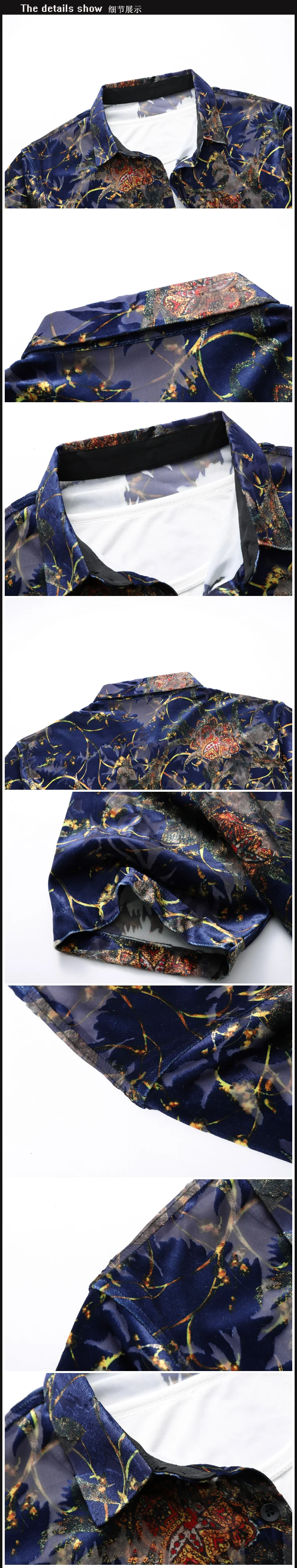 2019 новые летние короткий рукав рубашка в китайском стиле Тотем печати высокое качество роскошные короткий рукав Для мужчин рубашка M-7XL плюс