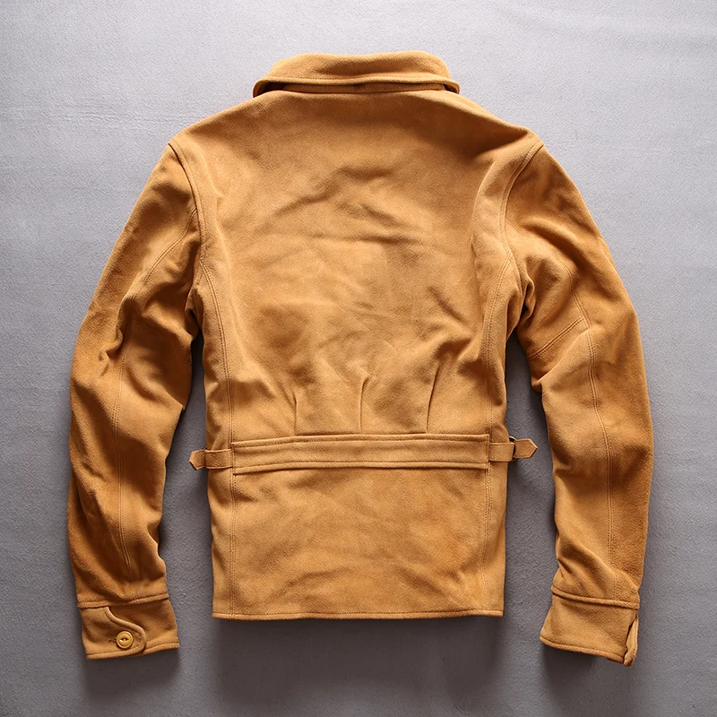 Blog Read Description! Asian size men's cow leather mens cowhide coat vintage rider jacket 6A-2