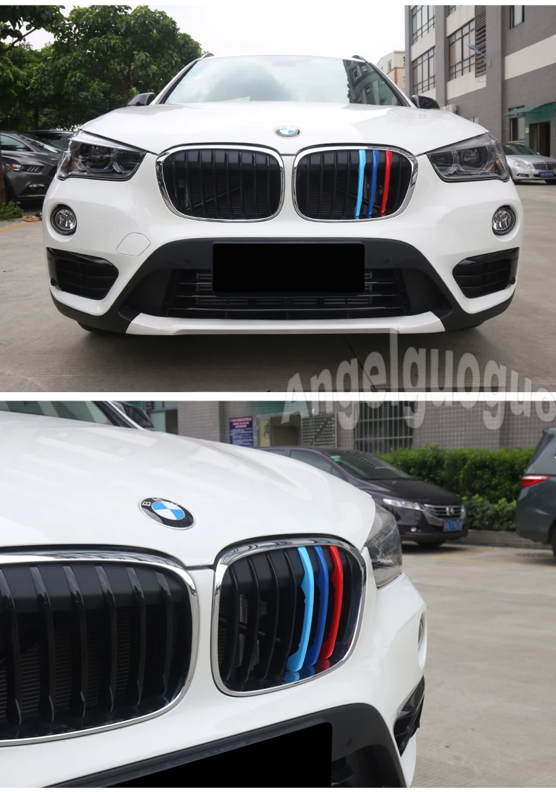 Angelguoguo 3D Автомобильная решетка спортивная полоса ABS Наклейка для BMW X1 F48