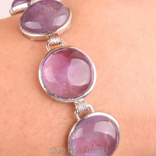 16X16 мм красивая фиолетовая кристальная монета бусины браслет с драгоценным камнем " L