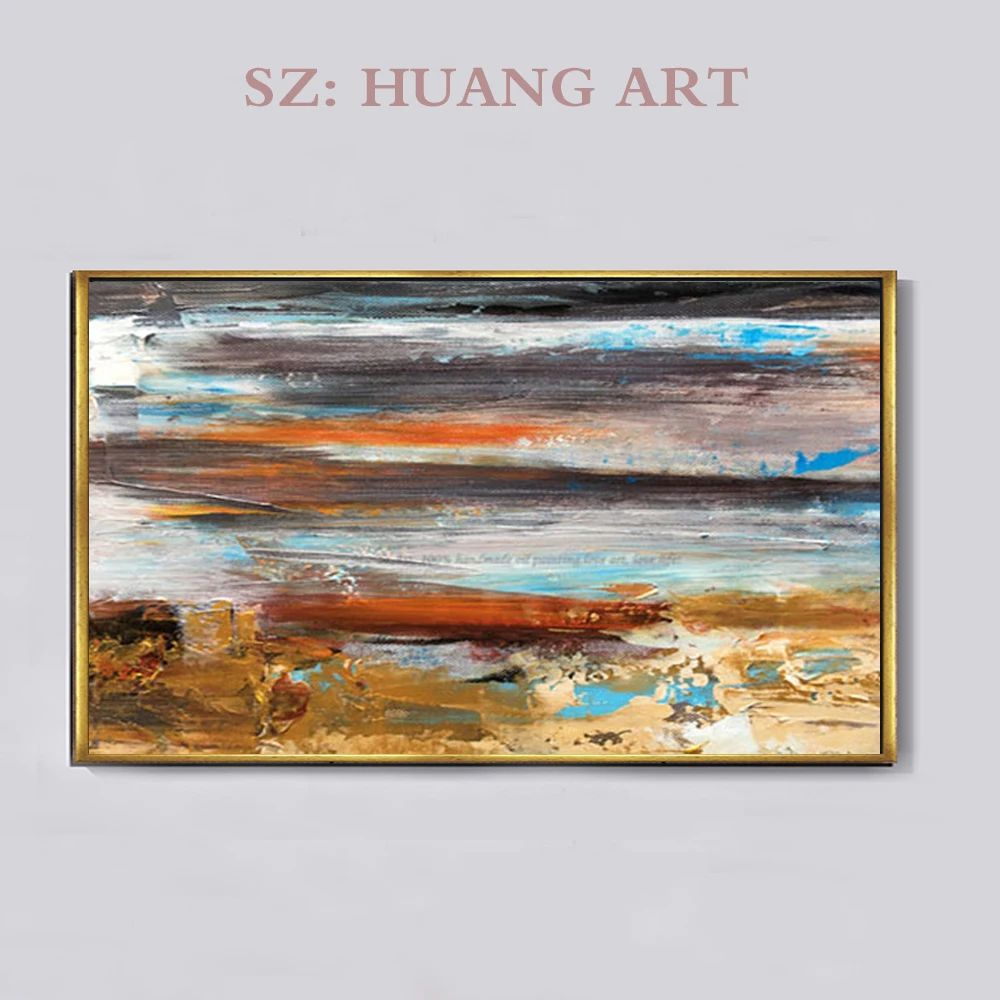 

Modern Home Decor Wall Art Pictures Hand Painted Abstract City Building Oil Paintings on Canvas Large Knife Landscape Painting