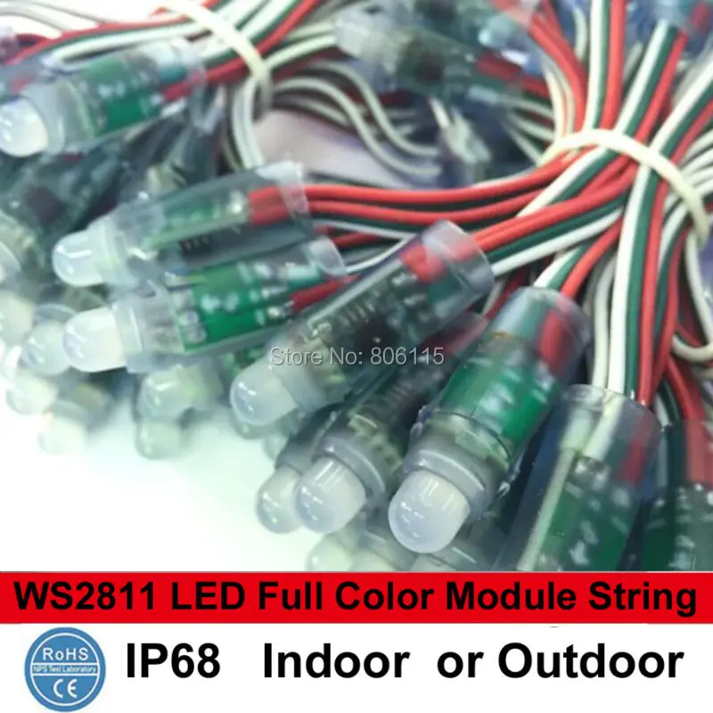 

1000PCS 12MM DC5V IP68 waterproof string full color RGB led pixel light for advertising led letters WS2811 led modules